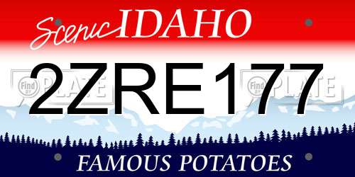 2ZRE177 Idaho License Plate
