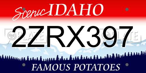 2ZRX397 Idaho License Plate