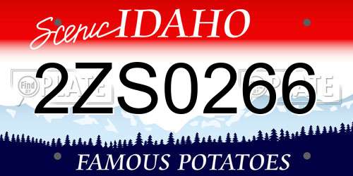 2ZS0266 Idaho License Plate