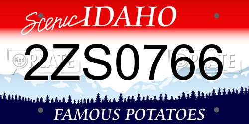 2ZS0766 Idaho License Plate