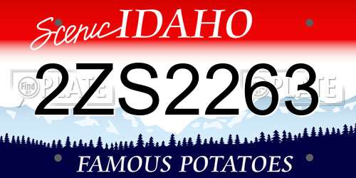 2ZS2263 Idaho License Plate
