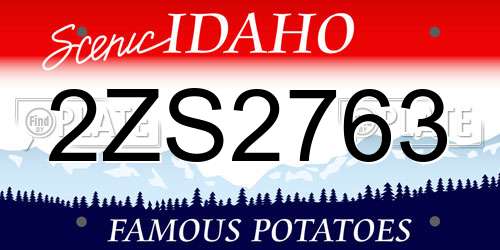 2ZS2763 Idaho License Plate