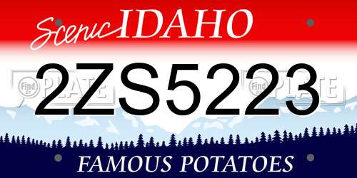 2ZS5223 Idaho License Plate