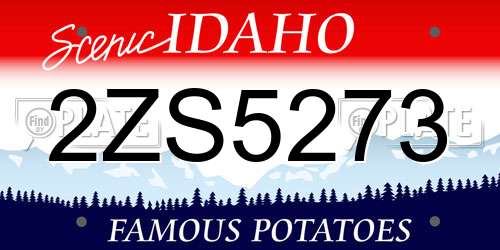 2ZS5273 Idaho License Plate