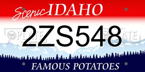 2ZS548 Idaho License Plate