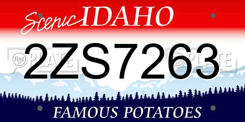 2ZS7263 Idaho License Plate