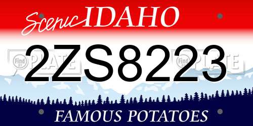 2ZS8223 Idaho License Plate