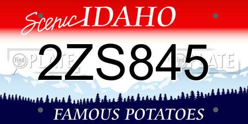 2ZS845 Idaho License Plate