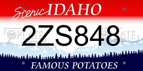 2ZS848 Idaho License Plate