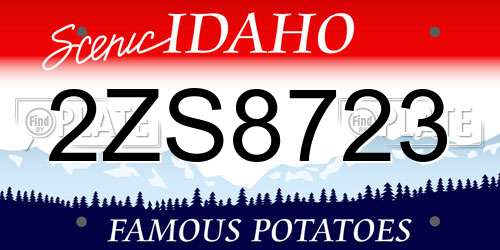 2ZS8723 Idaho License Plate