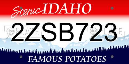 2ZSB723 Idaho License Plate