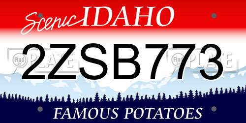 2ZSB773 Idaho License Plate