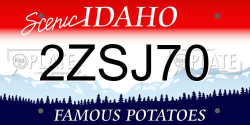 2ZSJ70 Idaho License Plate