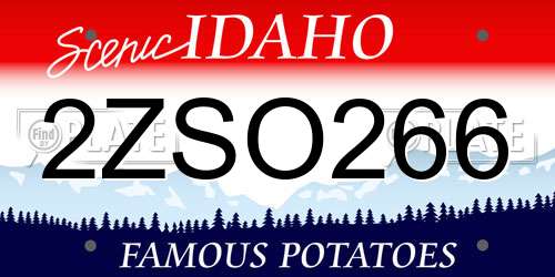 2ZSO266 Idaho License Plate