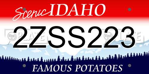 2ZSS223 Idaho License Plate