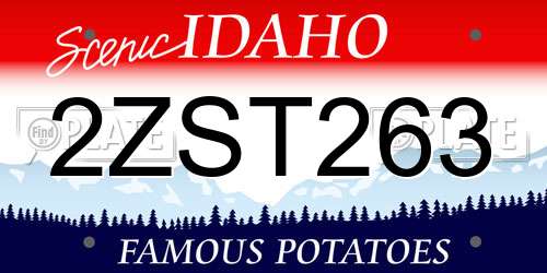 2ZST263 Idaho License Plate