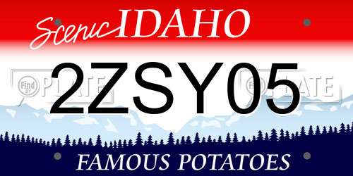 2ZSY05 Idaho License Plate