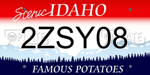 2ZSY08 Idaho License Plate