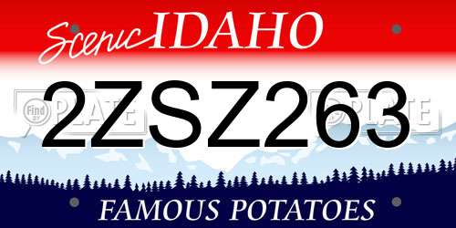 2ZSZ263 Idaho License Plate