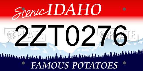 2ZT0276 Idaho License Plate
