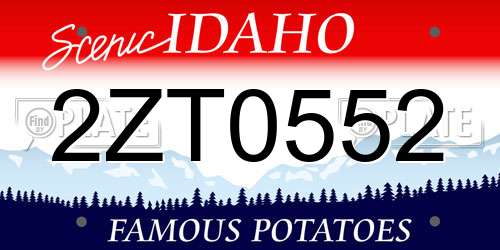 2ZT0552 Idaho License Plate