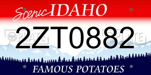 2ZT0882 Idaho License Plate
