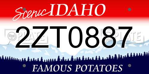 2ZT0887 Idaho License Plate