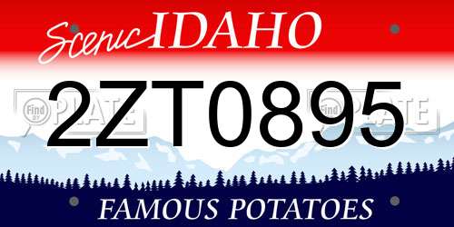 2ZT0895 Idaho License Plate