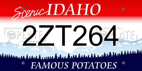 2ZT264 Idaho License Plate