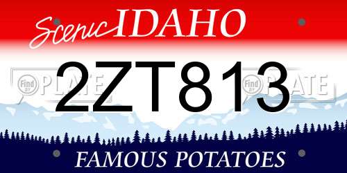 2ZT813 Idaho License Plate