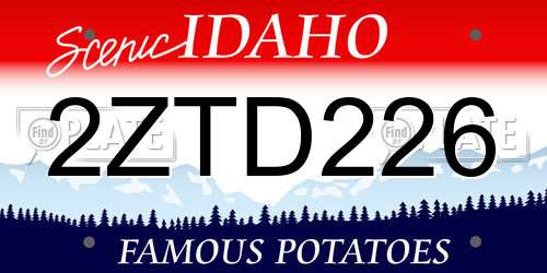 2ZTD226 Idaho License Plate