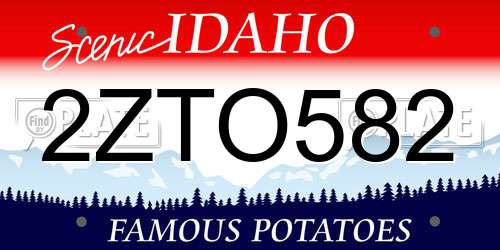 2ZTO582 Idaho License Plate