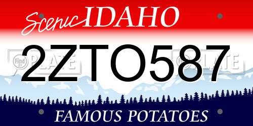 2ZTO587 Idaho License Plate