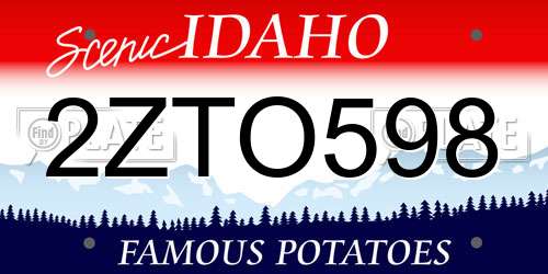 2ZTO598 Idaho License Plate
