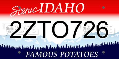 2ZTO726 Idaho License Plate