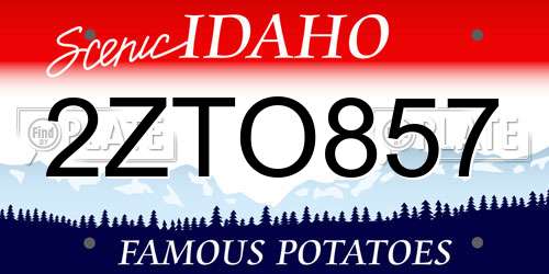 2ZTO857 Idaho License Plate