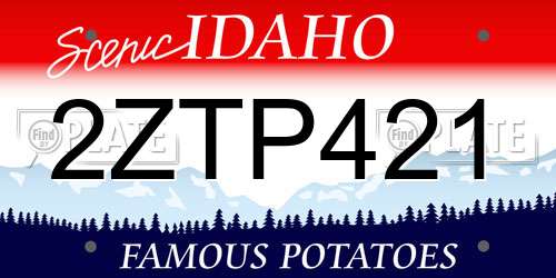 2ZTP421 Idaho License Plate