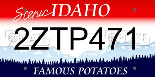 2ZTP471 Idaho License Plate