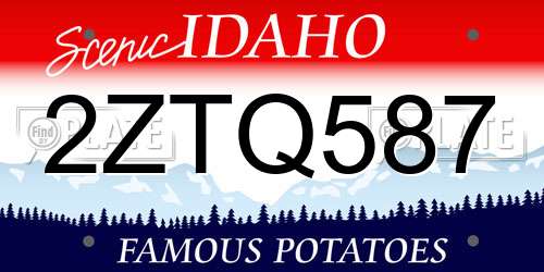2ZTQ587 Idaho License Plate