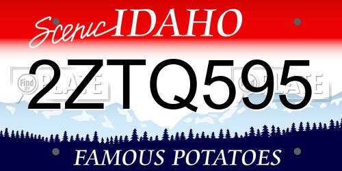 2ZTQ595 Idaho License Plate