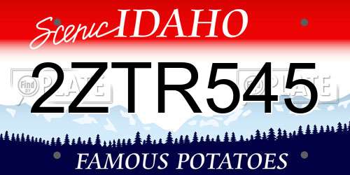 2ZTR545 Idaho License Plate