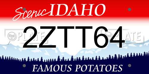 2ZTT64 Idaho License Plate