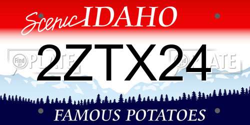 2ZTX24 Idaho License Plate