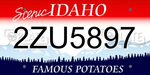 2ZU5897 Idaho License Plate