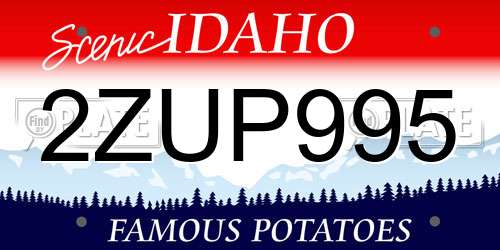 2ZUP995 Idaho License Plate