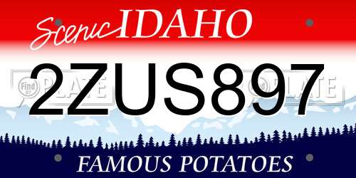 2ZUS897 Idaho License Plate