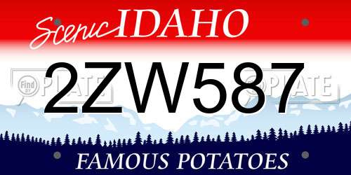 2ZW587 Idaho License Plate
