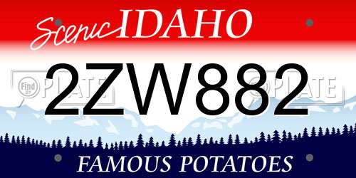 2ZW882 Idaho License Plate