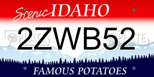 2ZWB52 Idaho License Plate