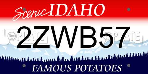 2ZWB57 Idaho License Plate